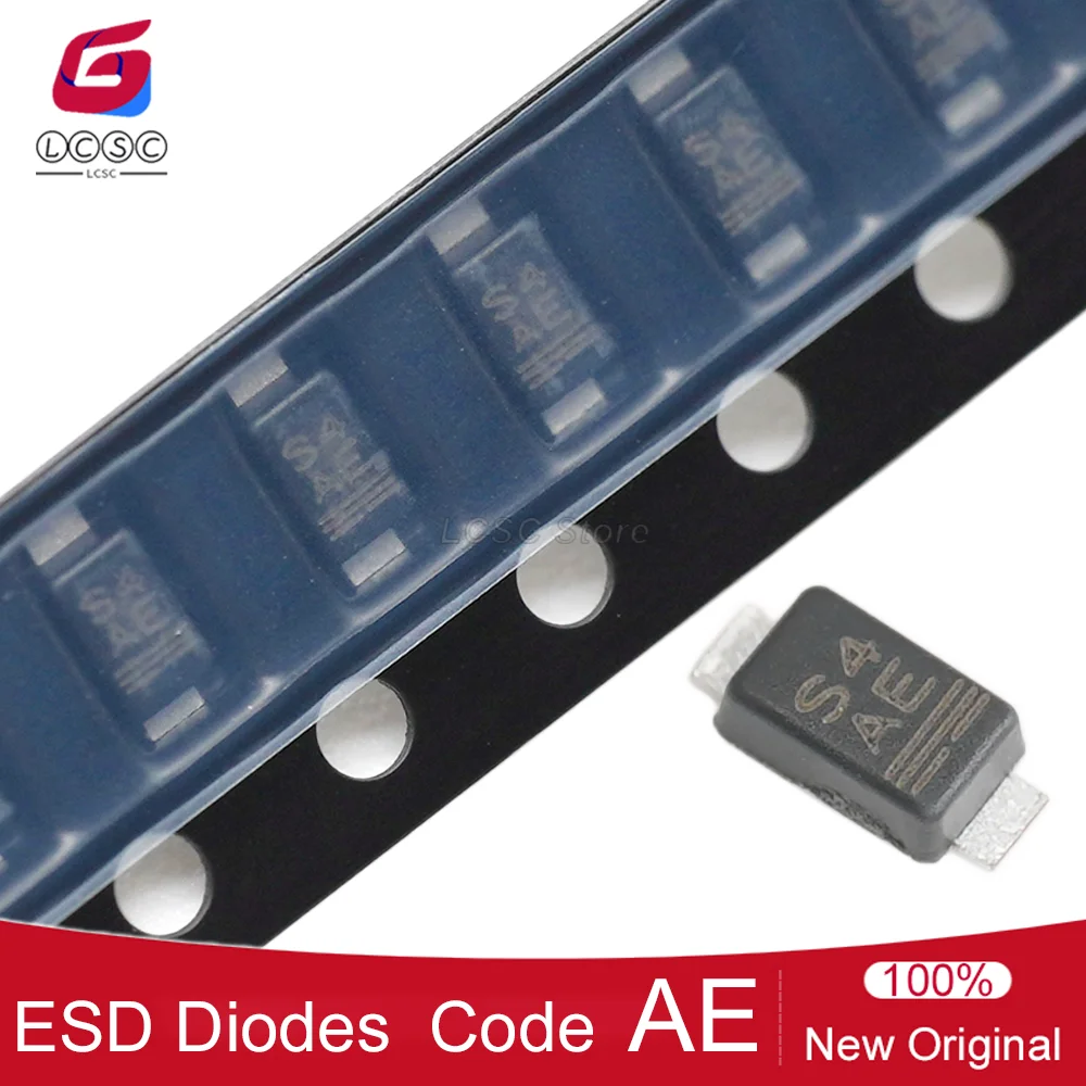 20-100Pcs Original SMF5V0A-E3-08 Patch 2-Pin Unidirectional 5V 21.7A 9.2V 200W Surge Protection ESD Diode AE