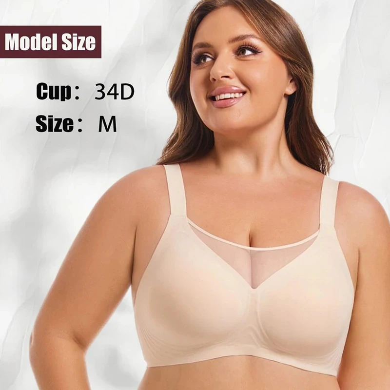 No-Trace Minimizer Bra Big-Bust Wire-Free Breathable Anti-Sagging Side-Breast Correction Underwear S M L XL 2XL 3XL