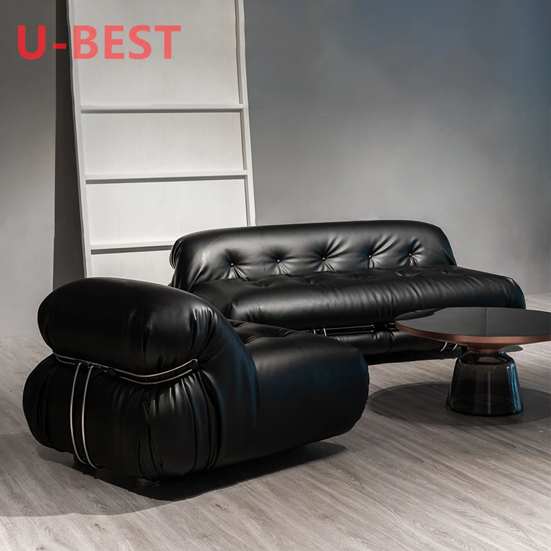 U-BEST Nordic Designer Hippo pojedynczy podwójny skórzana Sofa światło Retro luksusowy wypoczynek fotel wypoczynkowy zestaw sof meble do salonu