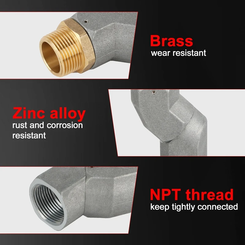 NPT Fuel Transfer Hose Swivel 360 Rotating Connector For Fuel Nozzle Multi Plane Swivel 2PCS