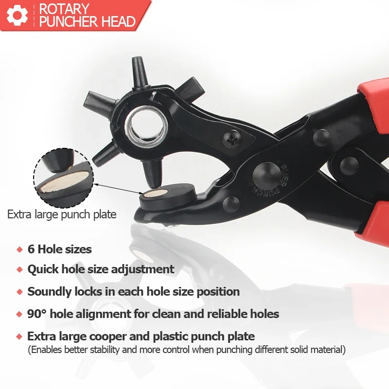 1pcs DIY Professional Belt Hole Punching Tool, Watch Strap Hole Puncher, Multi-Functional Various Hole Handicraft Punch Plier