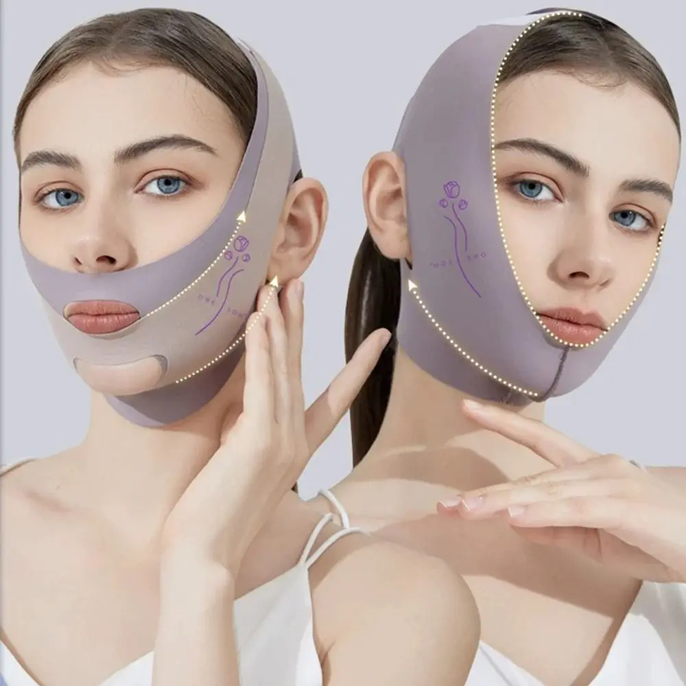 قناع نوم لنحت الوجه قابل للتعديل، قناع تنحيف على شكل حرف V لشد الوجه، قناع تبريد قابل لإعادة الاستخدام على شكل حرف V #5