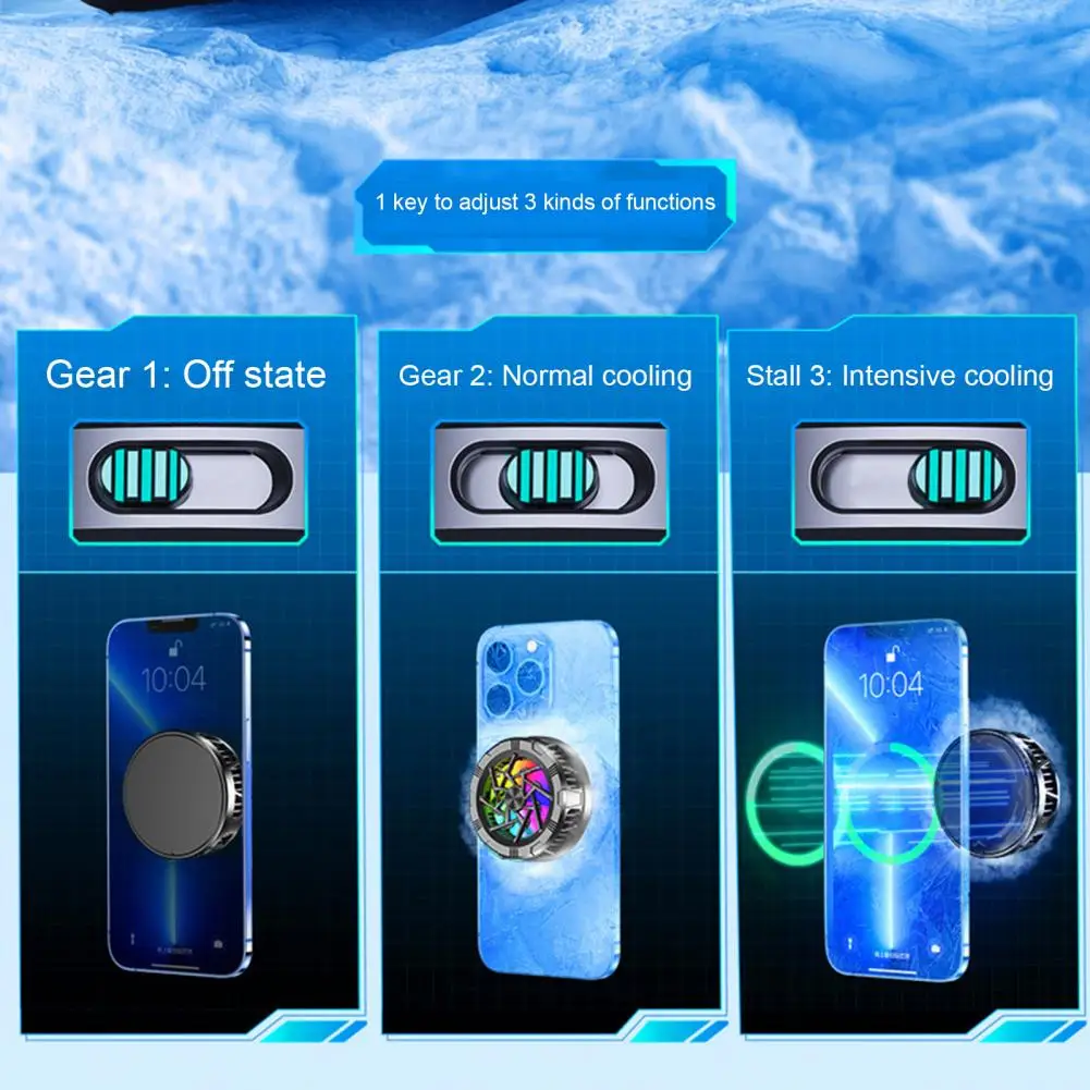 Practical Phone Cooler Fan Widely Compatible Phone Radiator Fan Semiconductor Refrigerated Rapid Cooling