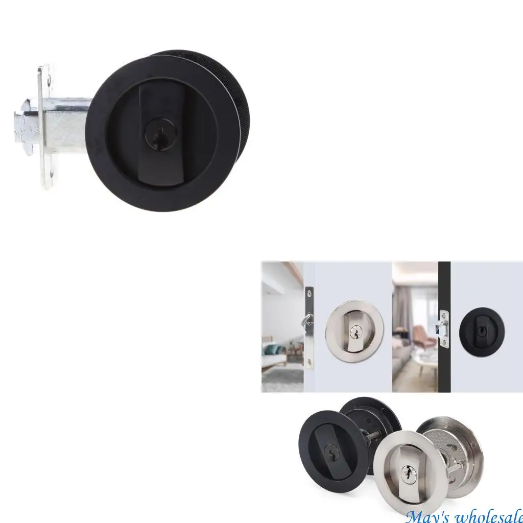 

Карманный дверной замок с ключами, конфиденциальность, круглая раздвижная дверь, замена поврежденной двери 448A