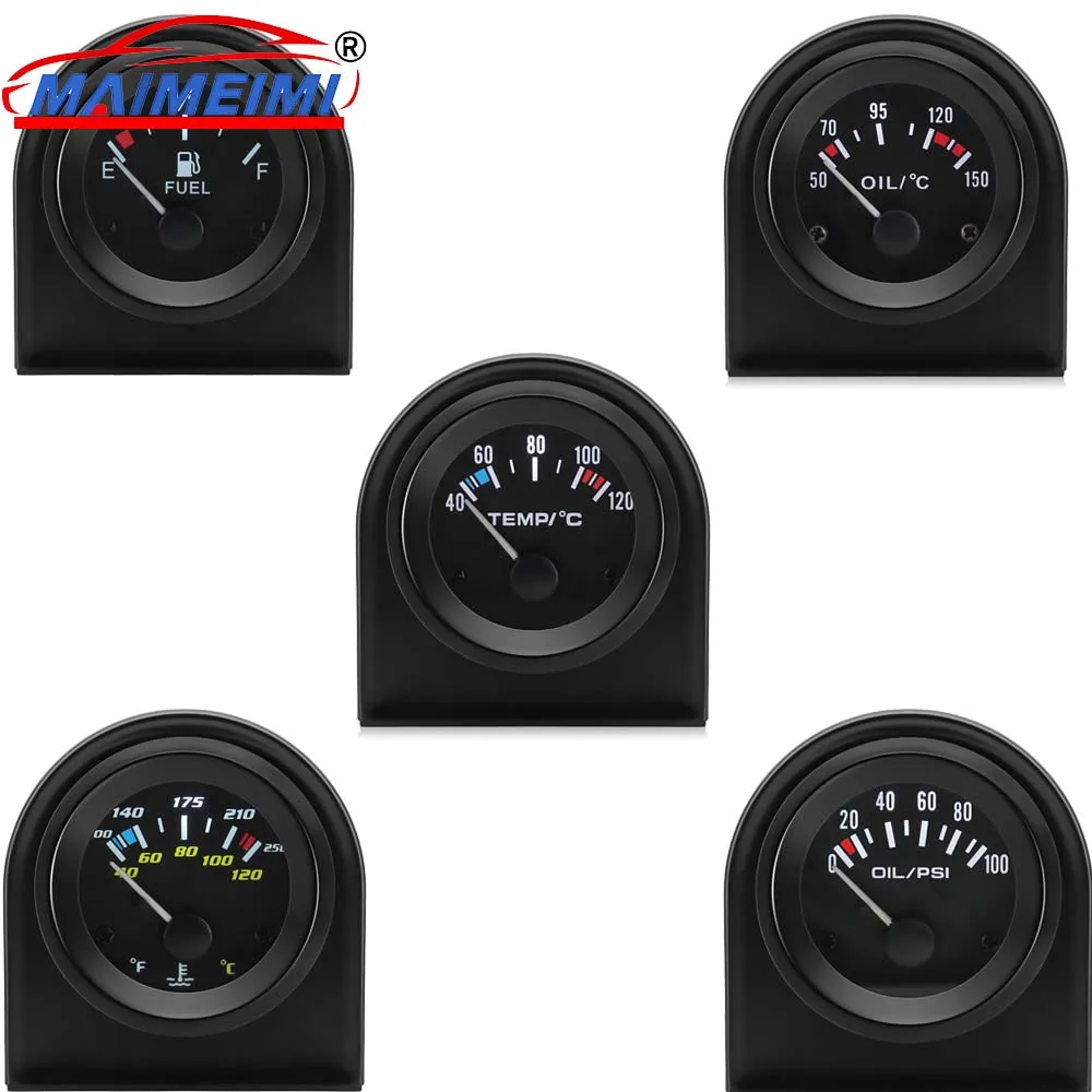 

2" 52MM black Digital pointer Gauge with Bracket Pod Holder Water temp/Oil temp/Oil press/Volt/Fuel level Gauge