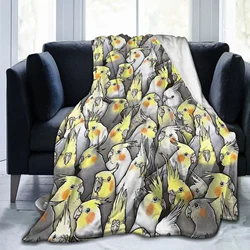 Coperta di flanella Cockatiel, coperta calda e accogliente per pappagalli per tutte le stagioni biancheria da letto, per divano letto divano caldo decorazioni per la casa regali