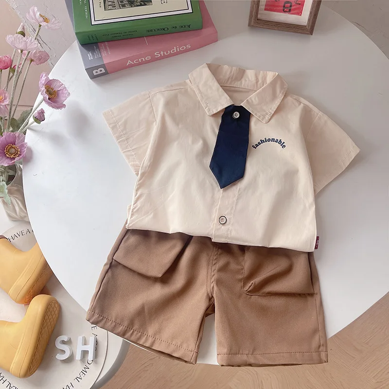 

New Summer Baby Boys Clothes Suit Children Casual Shirt Shorts 2Pcs/Sets Kids Girls Clothing Infant Costume Toddler Tracksuits