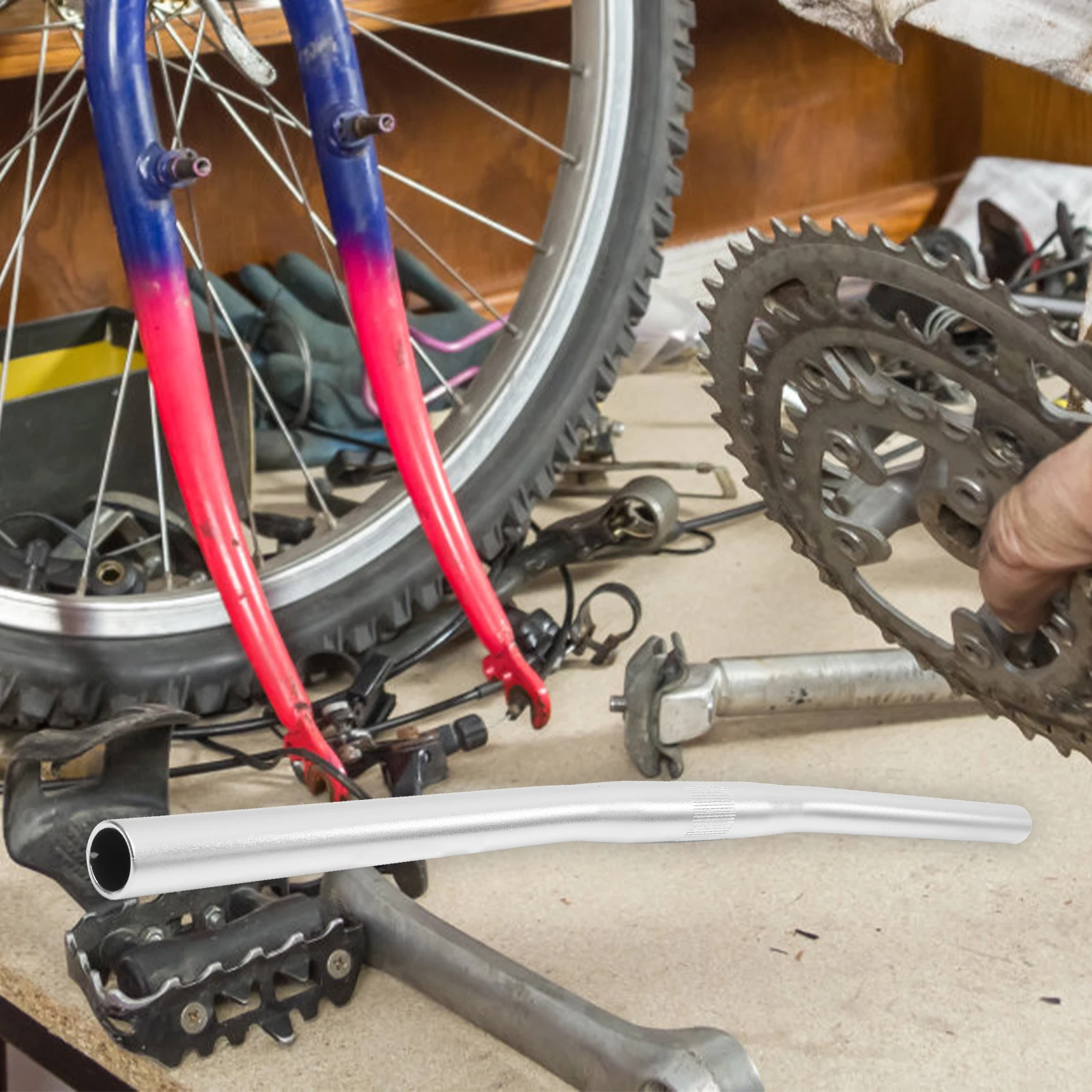 

Mountain Bike Straight Handlebar Aluminum Alloy Stiff Lightweight Flat Bar for Comfortable Upright Posture Bike Accessories