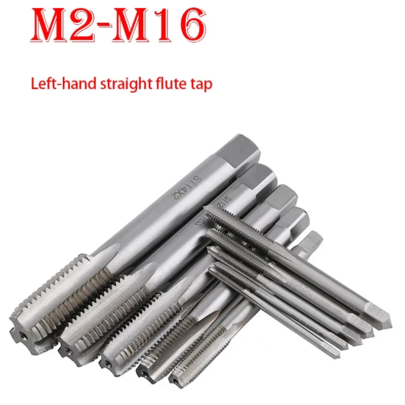 1PCS Left Hand Tap M2 M2.5 M3 M4 M5 M6 M8 M10 M12 M14 M16 Metric HSS Left Tap Pitch Threading Tools