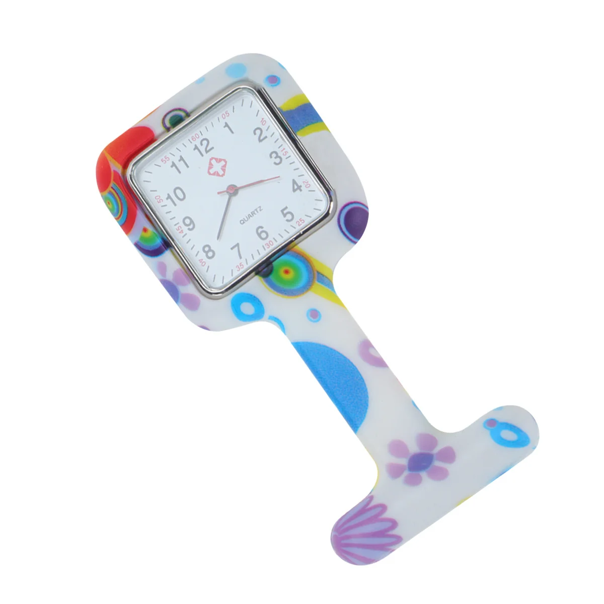 

Printed Nurse Hanging Watch Silicone Medical Square Pocket Watch Clear Number Nurse Fob Clip on Clothes Accurate Time Durable
