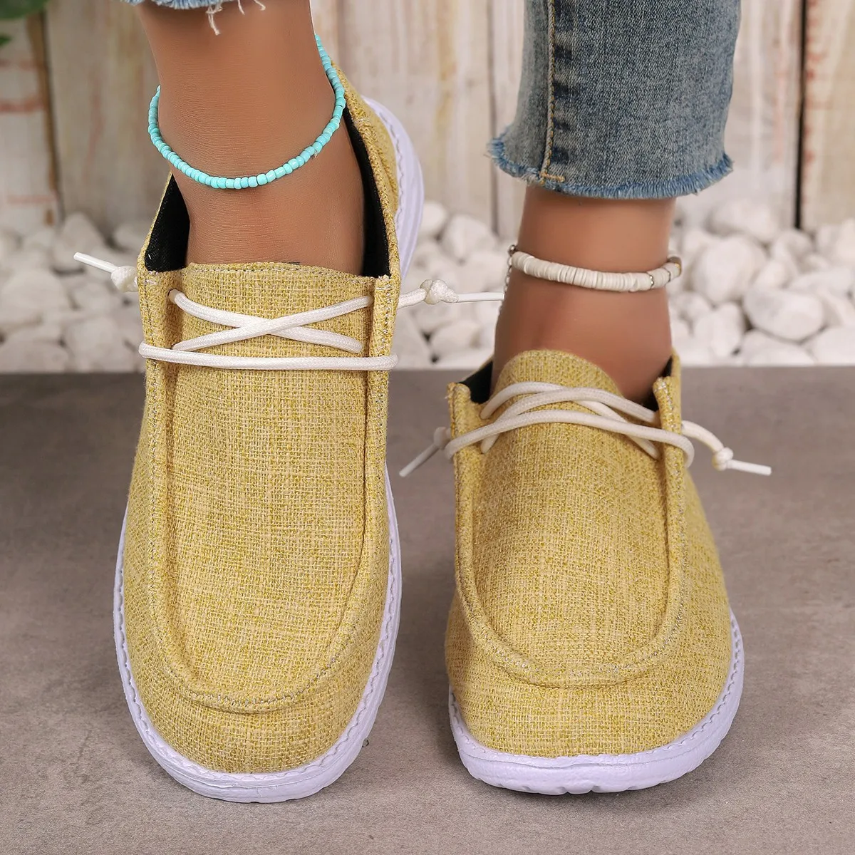 

New Women Casual Comfortable Flat Shoes Women Solid Lace-up Loafers Women Fashion Sports Shoes Zapatos De Mujer 2026