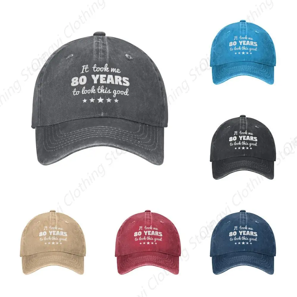 Hat,80th Birthday Gift It Took 80 Years to Look This Good Funny Cowboy Hat Men Baseball Cap Deep Heather