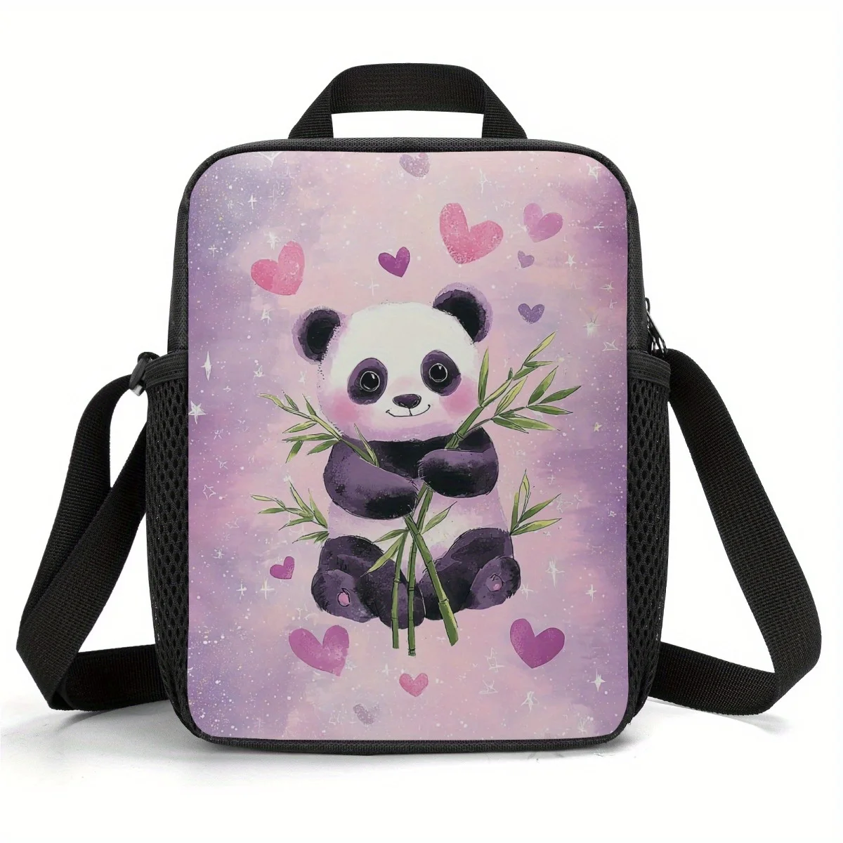 

Insulated Lunch Tote Featuring a Charming Panda Design, Versatile Cooler Bag with Shoulder Strap, Safe for Non-Food Items