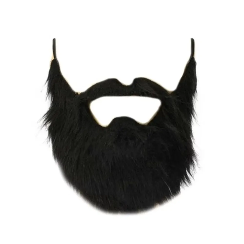 Synthetic Fiber Fake Beard Mustache Soft Hair Elastic Band Costume Beard Dress Up Black/Brown/White Facial Hair Props Halloween
