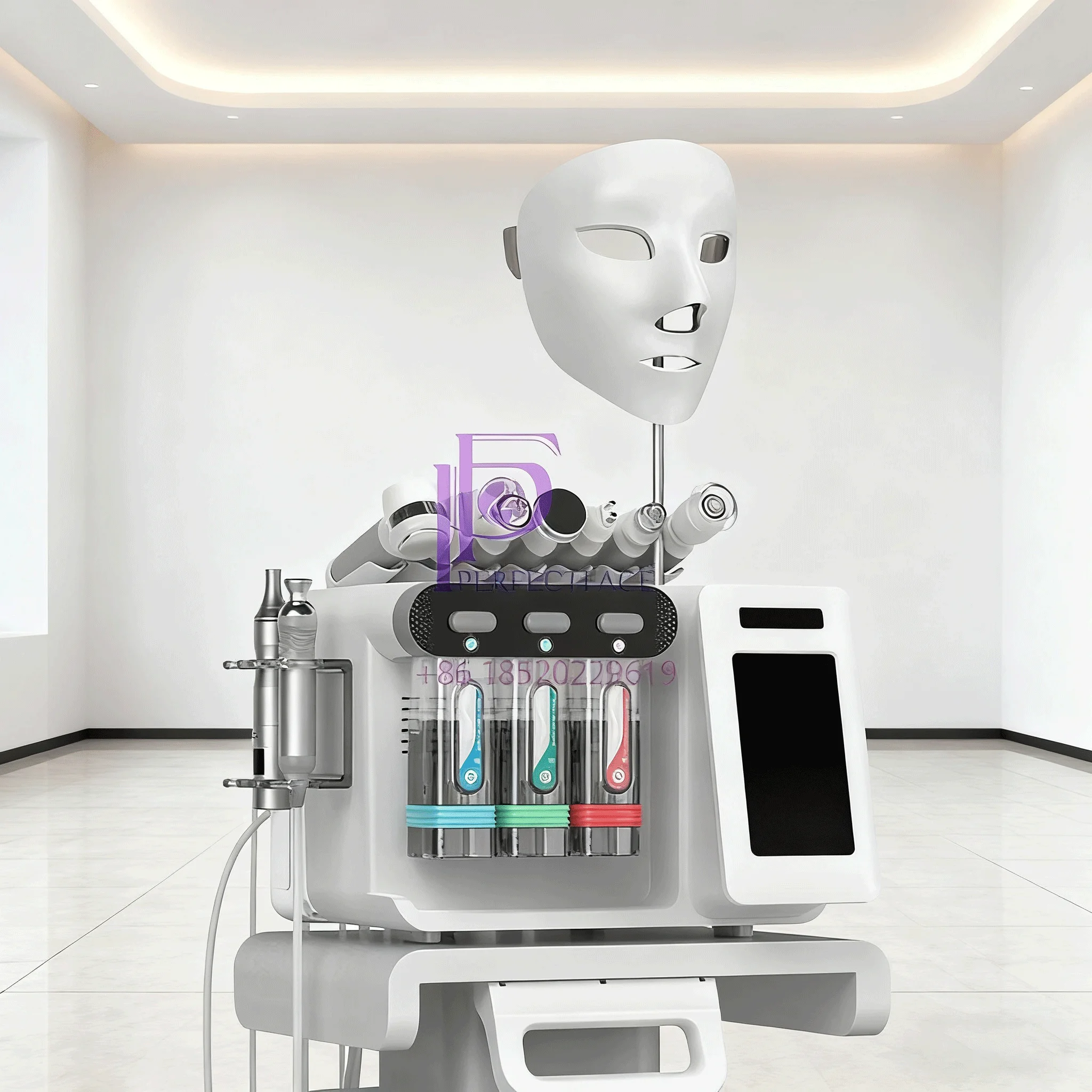 10-in-1 huidverzorgingshulpmiddel |   Diamantmicrodermabrasie en ultrasoon |   Waterpoets Airbrush Thermische Hamer + Fototherapie voor Gezicht