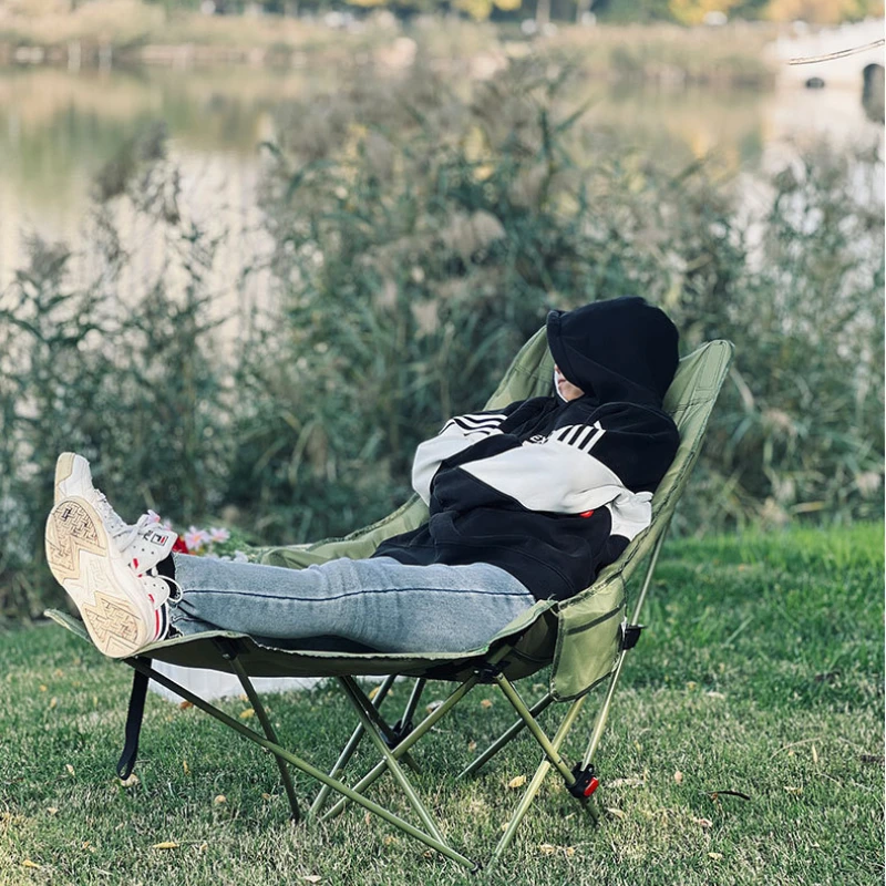 كرسي صيد بمسند ظهر قابل للتعديل، كرسي تخييم مريح وقوي وقابل للطي مع مسند ظهر قابل للتعديل بثلاثة مستويات للاستخدام الخارجي #4