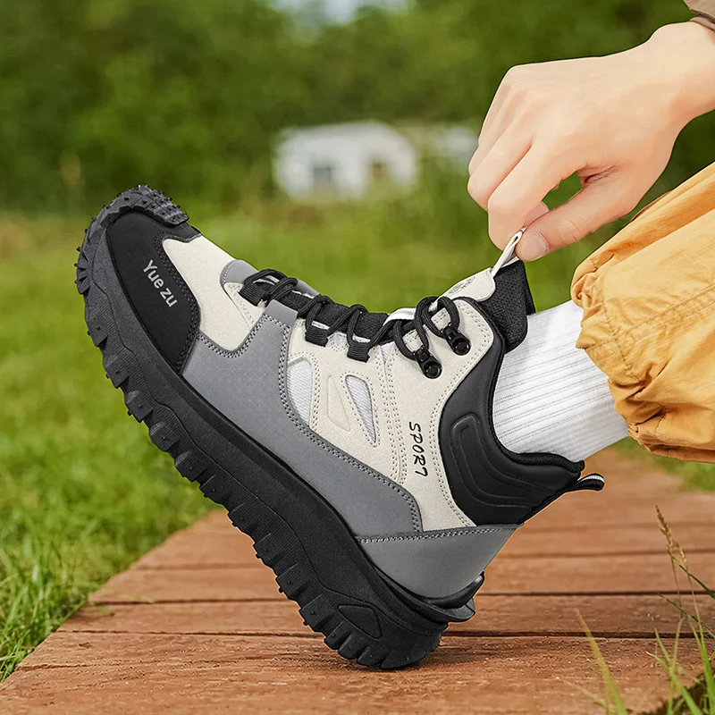 Men's Mid‑Top Hiking Trekking Shoes, Outdoor Breathable Wear‑Resistant Sports Sneakers, Versatile Casual Work Shoes for Men