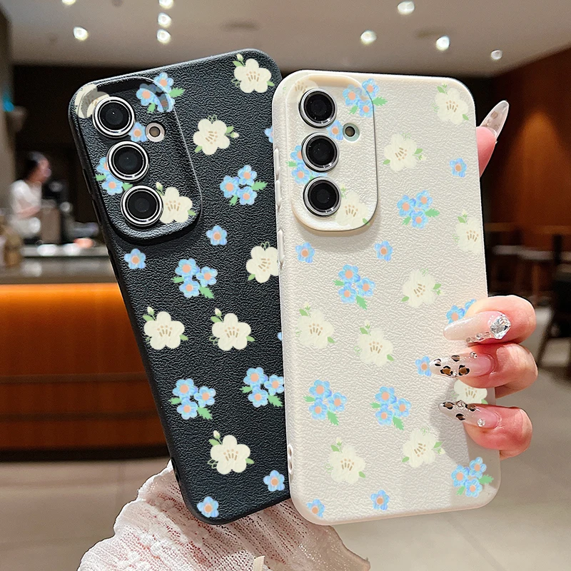 Daisies Flowers Print Case For Samsung Galaxy A55 A54 A35 A25 A15 A16 A52 A53 A14 A34 5G S20 FE S21 S22 S23 S24 Ultra Capa Coque