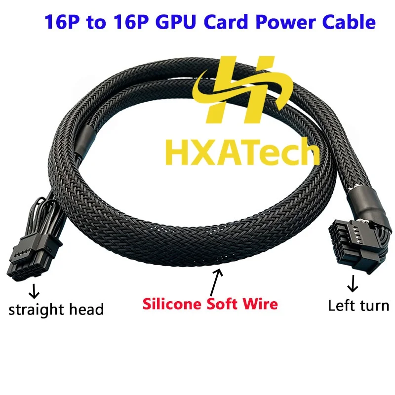 12+4P 12VHPWR 16pin to 16p(12+4) GPU Video Card left turn Power Supply Cable Hide Wire for server modular to 4090 5090