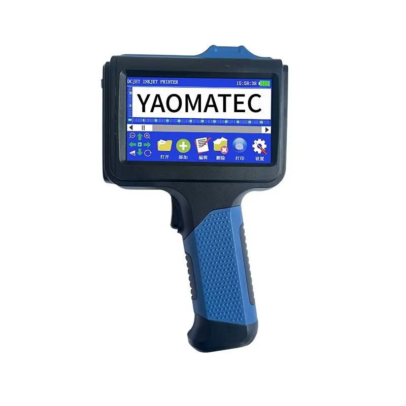 YAOMATEC 12.7MM Date Time Logo Bar Code QR Expiry Printing Machine Fast Drying Ink Cartridge Portable Handheld Inkjet Printer