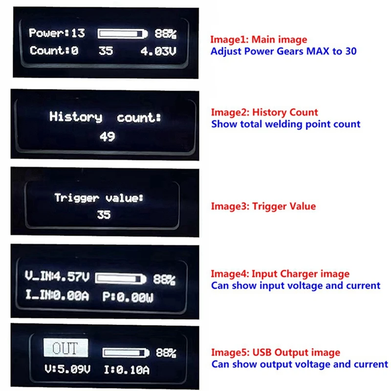 DH30 Spot Welder Adjustable 30 Gears OLED Screen 5000Mah Spot Welder For Max 0.2Mm Nickel Strip Portable Spot Welding