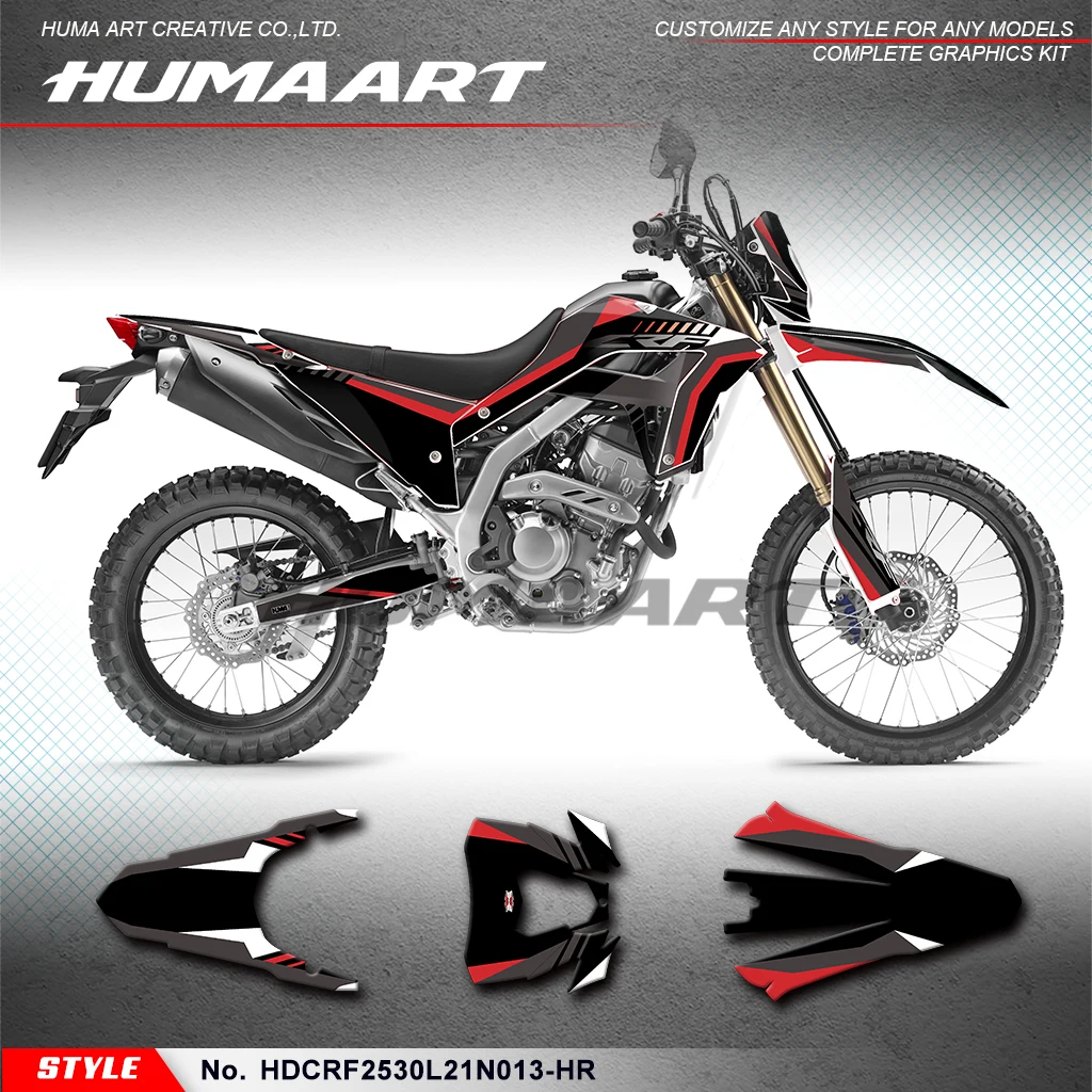 

Графический комплект HUMAART, клейкая наклейка для Honda CRF250L CRF300L 2021 2022 2023, восстановление, HDCRF2530L21N013-HR