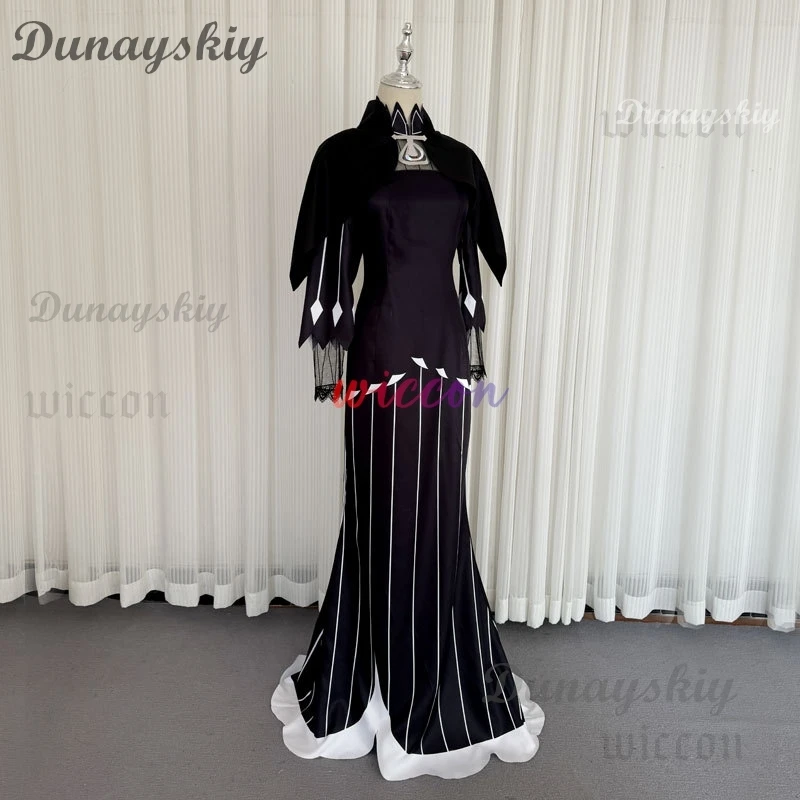 Anime Re:Life in A Different World From Zero Echidna Cosplay Costume Black Evening Dress Long Skirt Wig Woman Sexy Carnival Suit