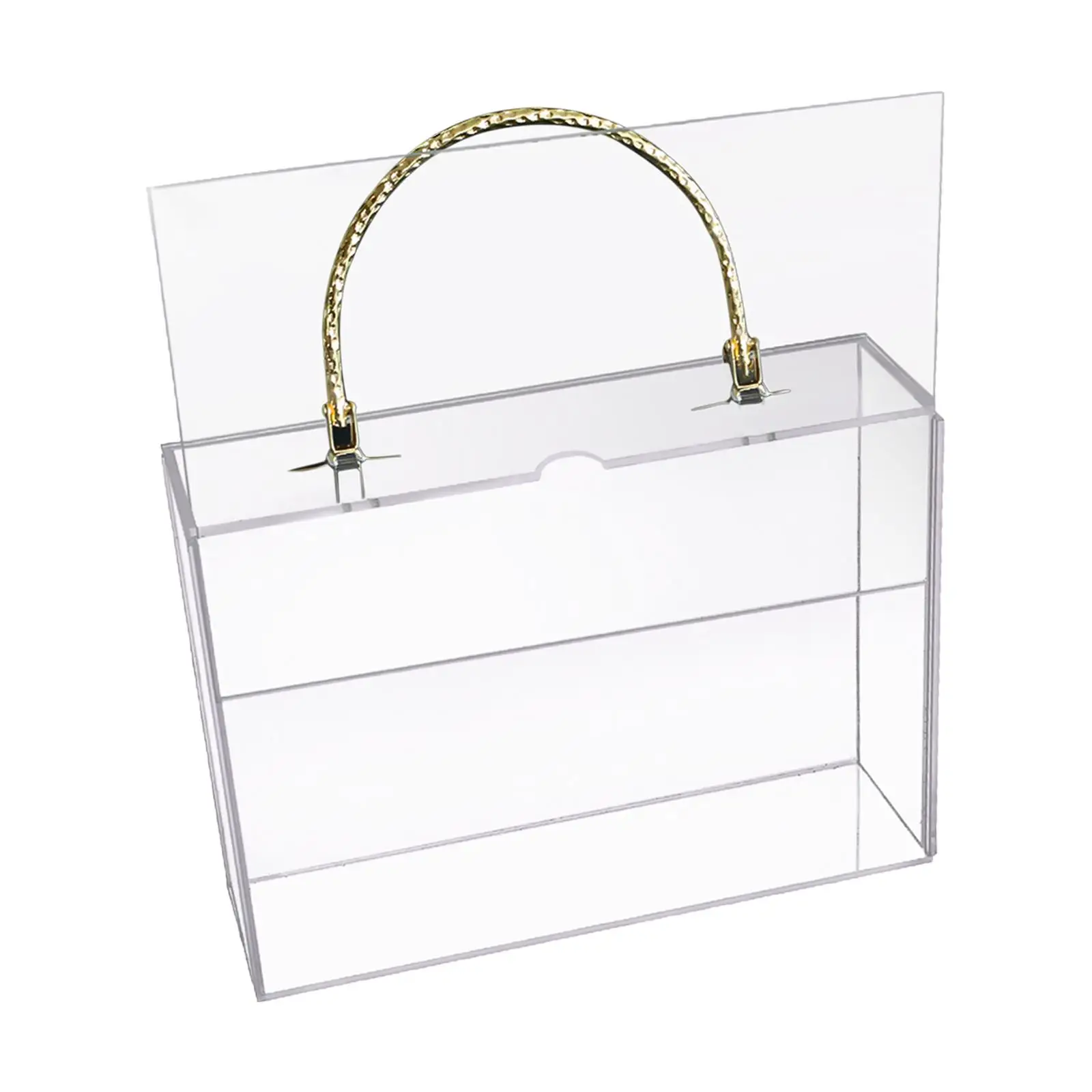 Clear Acrylic Flower Box with Handles Reusable Rectangular Large Gift Box for Wedding Present Gift Box Empty for Wedding Favor
