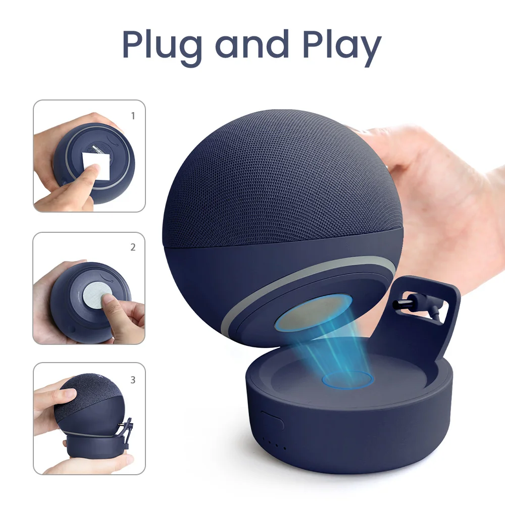 ฐานแบตเตอรี่5200mAh สำหรับ Echo dot 4/5th Gen Smart Alexa ลำโพงแบบชาร์จไฟได้พกพาสำหรับผู้ถือขาตั้ง4/5และ Gen