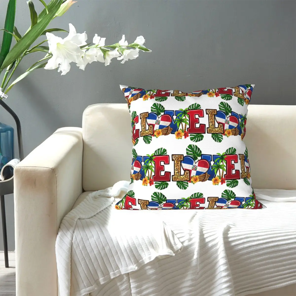 Flag Of The Dominican Republic Square Pillowcase Pillow Cover Cushion Decor Comfort Throw Pillow for Home Car