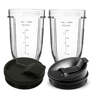 A09G-for Nutri Ninja 18 Oz Cup with 2 Sealing Caps, Suitable for 900W/1000W NINJA Juicer Series Blender (2 Pack)