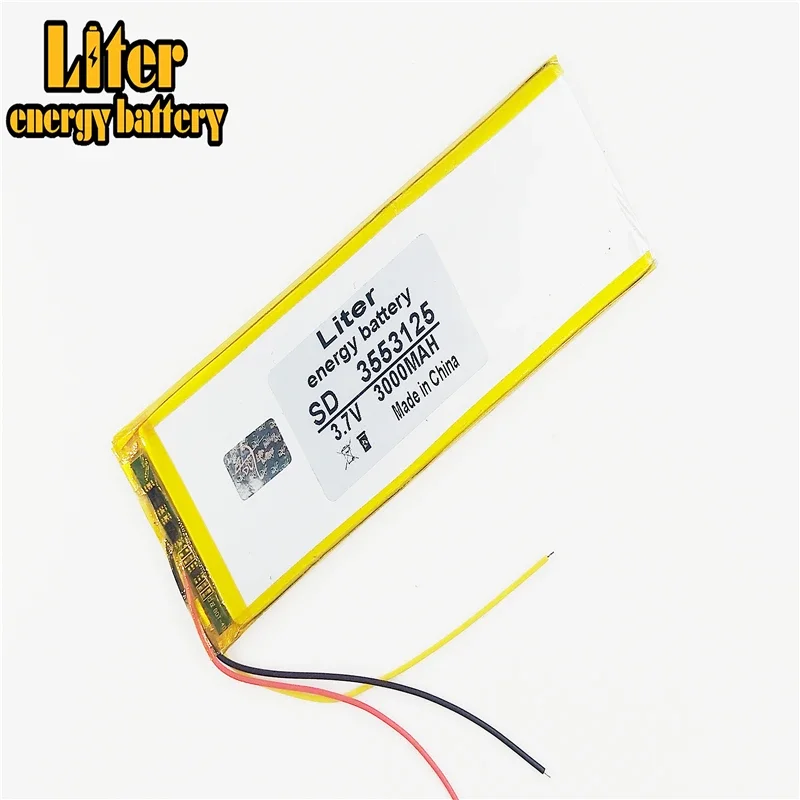 3 ライン 3.7v 3000mah 3553125 ユニバーサルリチウムイオンバッテリータブレットpc 7 インチ 8 9 電子書籍電源銀行ビデオゲーム