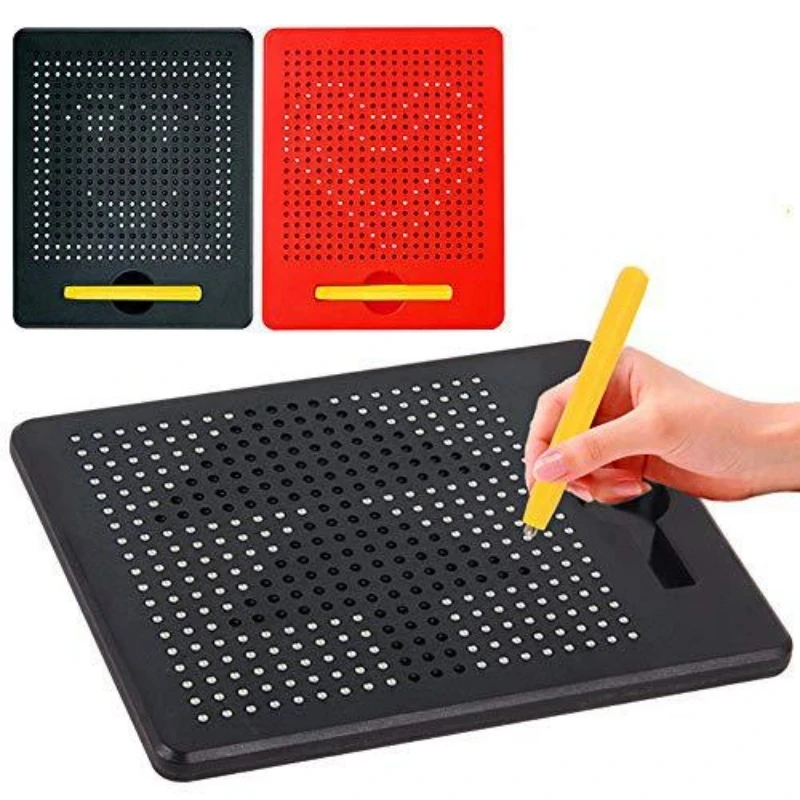 Magnetic Drawing Board for Toddlers Kids with Beads Drawing Stylus Travel Toys Children Doodle Tablet Sketch Toys for Girls Boys