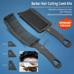 Barbeiro desbotamento cabelo corte pentes, Arc Design, Curvado, Posicionamento, Kit Escova, Clipper, Salão, Cabeleireiro, Ferramentas