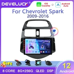 2 Din Android 12 Radio samochodowe dla Chevrolet Spark Beat matez Creative 2009 -2016 multimedialny odtwarzacz wideo nawigacja GPS Carplay RDS