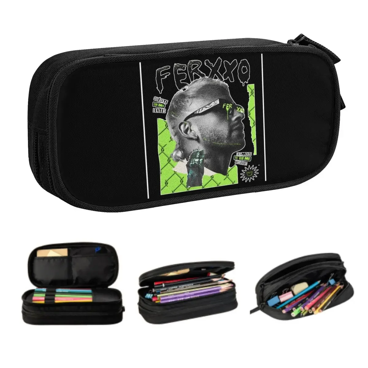 Custom Pop Singer Feid Ferxxo Cute Pencil Case Boy Girl Large Capacity Pencil Bag School Accessories