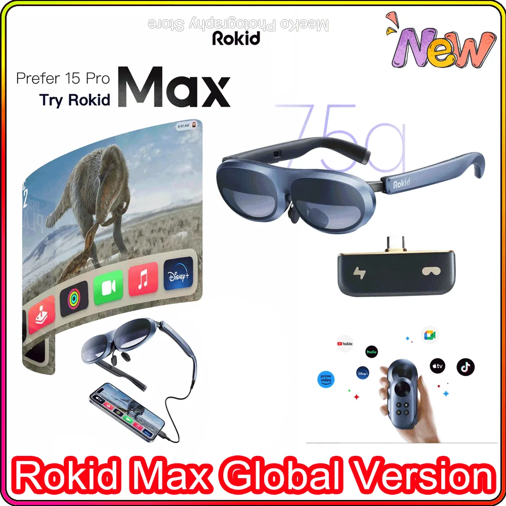 Rokid Max smart glasses 3D game viewing device rokid station smart portable ar glasses for for huawei cast screen phone 15 Pro