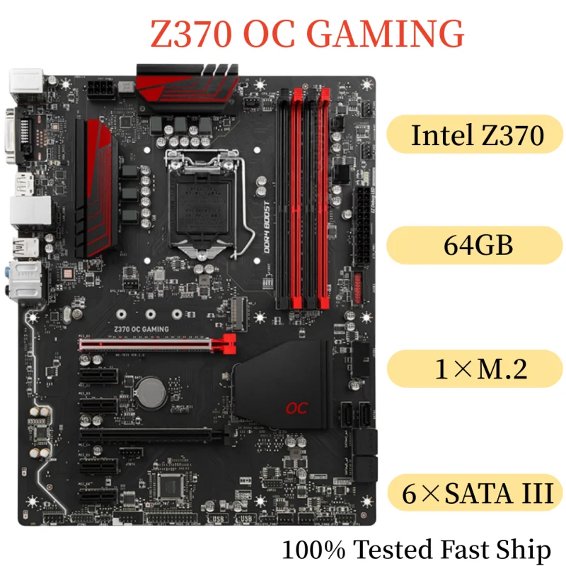 

For MSI Z370 OC GAMING Motherboard 64GB LGA 1151 DDR4 ATX Mainboard 100% Tested Fast Ship