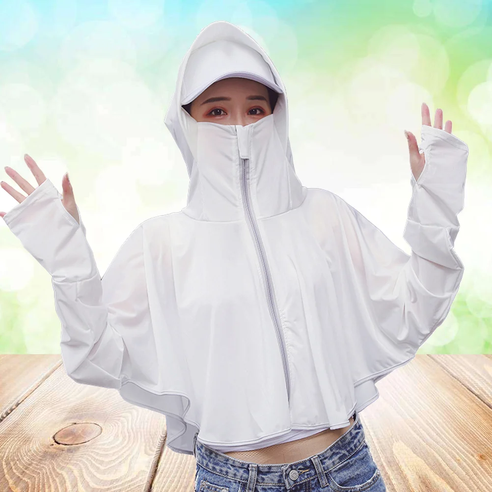 

Sun Protection Clothing Women Summer Beach Wear Uv Resistant Hooded Jacket for Outdoor Sports Travel Riding with Face