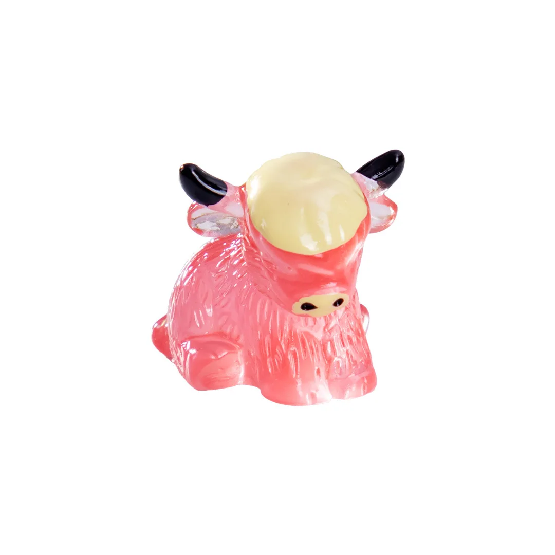 20 قطعة مضيئة الساحرة البسيطة المرتفعات البقرة التماثيل راتينج لطيف الحيوان المنحوتات DIY بها بنفسك الحرف دمية حديقة لديكور الغرفة