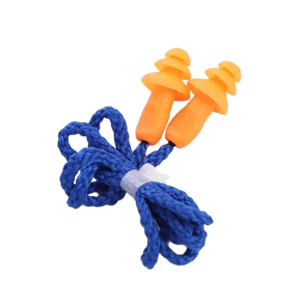 10PCS Corded Silicone Noise Earplug Tapered Soft Insulation Earplug Sound Insulation Noise Reduction Ear Plugs Sleep Aid