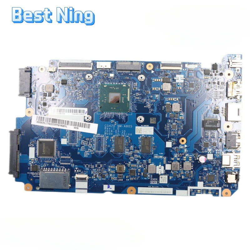 

For Lenovo IdeaPad 110-14IBR Lenovo Laptop Motherboard NM-A805 REV 1.0 Mainboard with CPU N3710U 2G RAM 100% Tested Ok