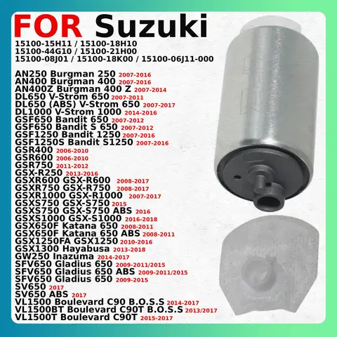 Топливный насос для мотоциклов Suzuki AN250, AN400, AN400Z, Burgman 400, Z 250, DL650, V-Strom 650 (номера деталей: 15100-05H10, 15100-44G10)