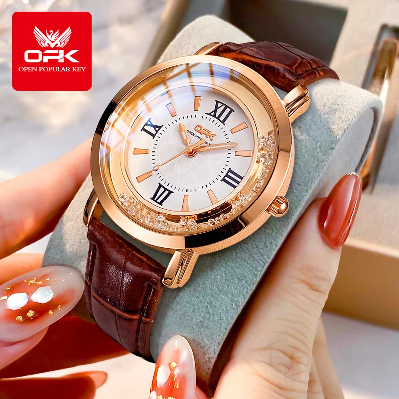 

Элегантные женские часы, эксклюзивный дизайн, кожаный ремешок с бриллиантами, женские часы высокого качества 8611