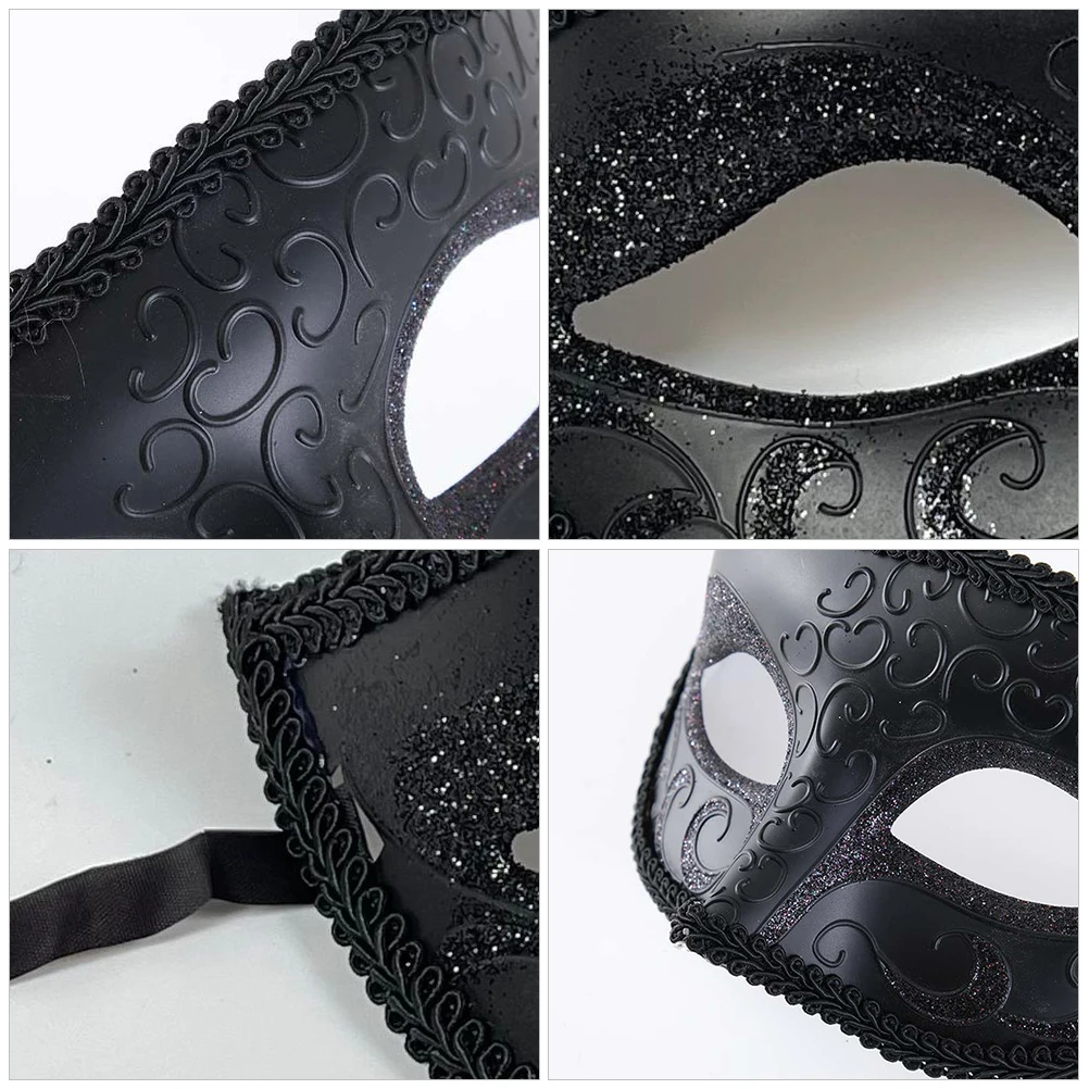 

Mask Black Plastic Masquerade Party Masks Halloween Props Accessories Elegant Design Retro Stand Out