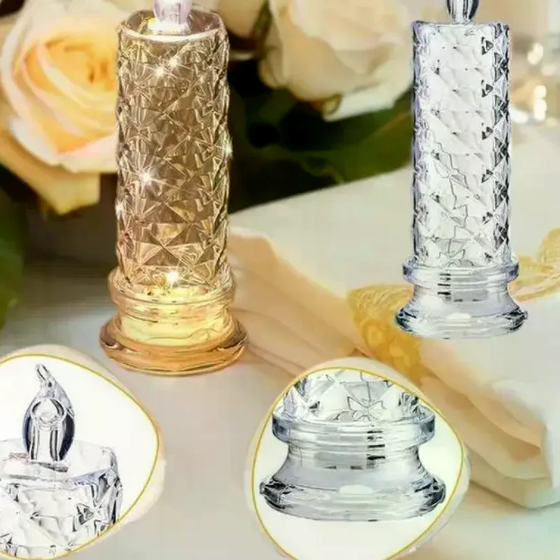 

Rose Shadow LED Flameless Candles Lights Battery Operated For Valentines Anniversary Wedding Christmas Decorations