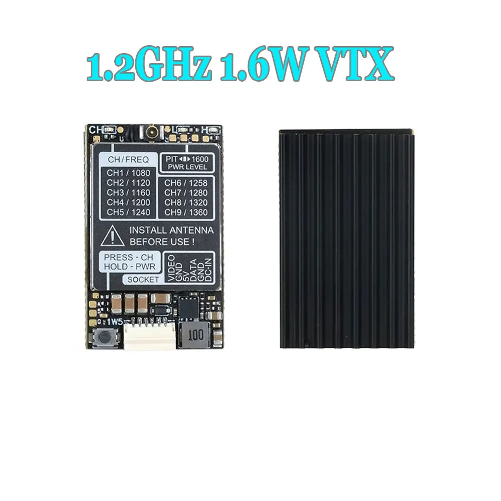 

1.2GHz 1.3GHz 1600mW 1.6W VTX Audio Video 25mW/1600mW 9CH FPV Transmitter Module 7-36V for RC FPV Long Range Airplane Drone