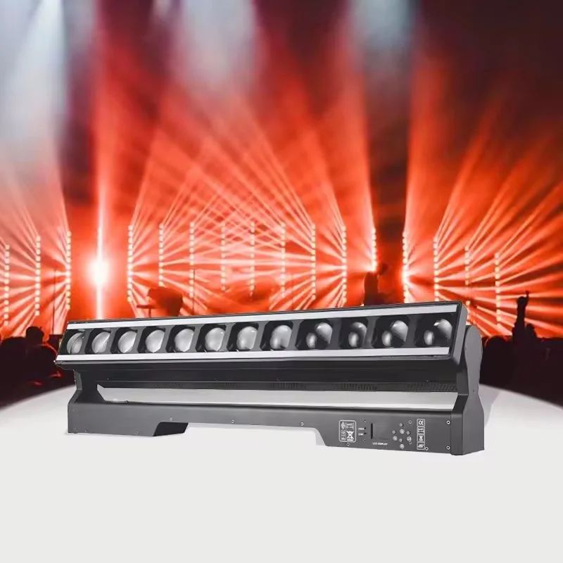 12x40W Zoom Moving Head Light com luz auxiliar DMX Effect Light Rotating Stage Light para DJ Show Party KTV