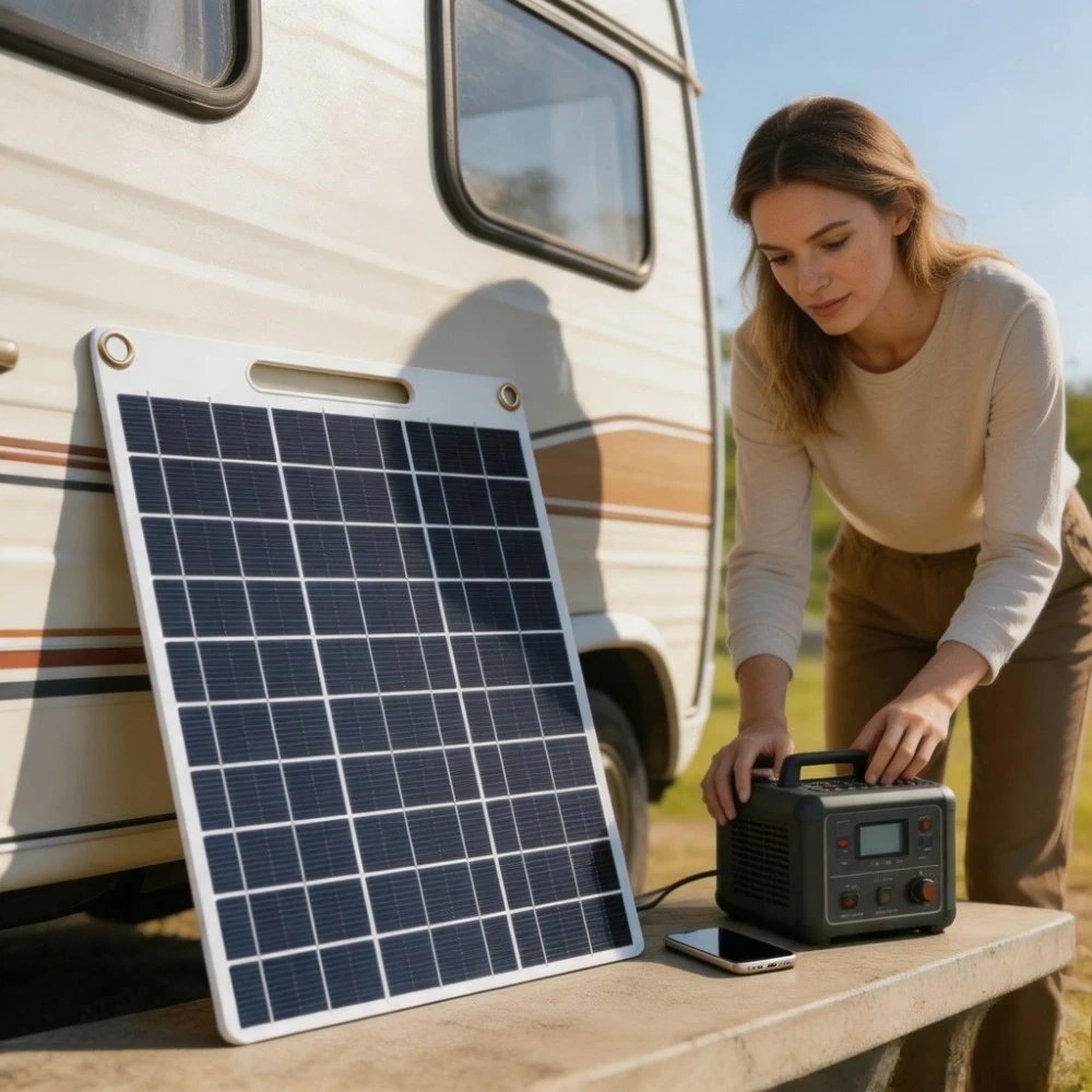Portable Solar Panel Water Resistant 15W 20W 5V Dual USB Fast Charging Outdoor Emergency Charger for Camping Hiking RV Off Grid
