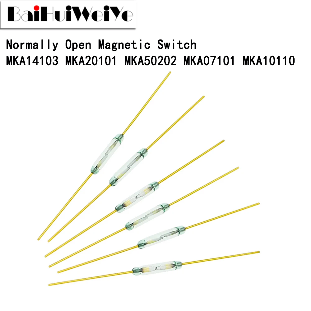 10 PCS Reed Switch Sensor de Interruptor Magnético MKA14103 MKA20101 MKA50202 MKA07101 MKA10110 N/O SPST Interruptor Magnético Normalmente Aberto